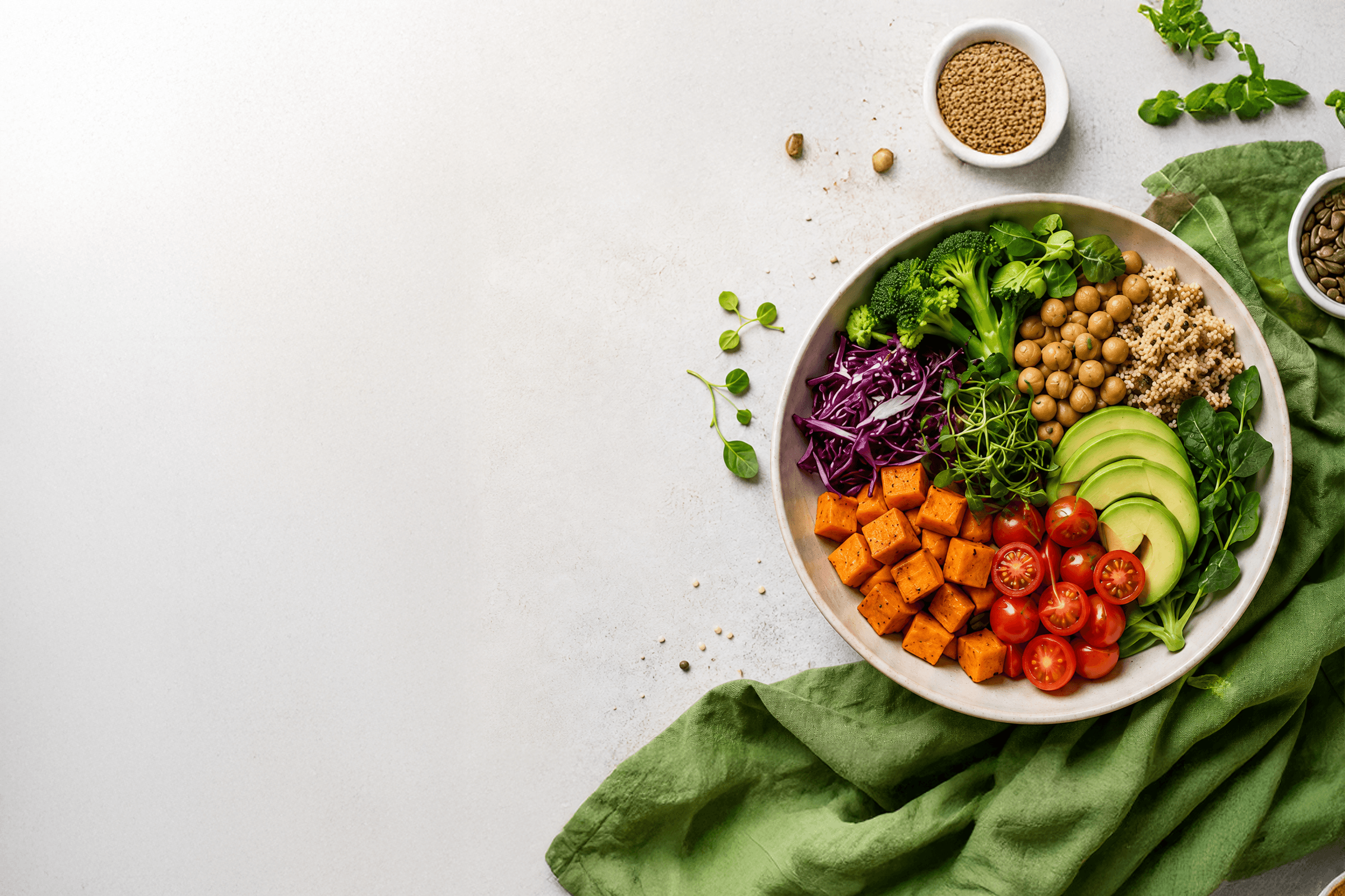 Colorful plant-based Buddha bowl
